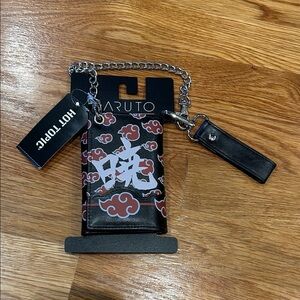 Hot Topic x Naruto Shippuden Akatsuki Trifold Wallet & Chain new w tags